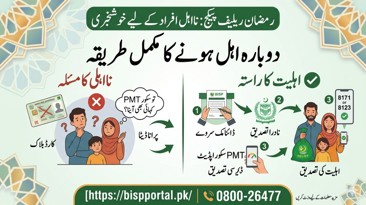 رمضان ریلیف پیکج میں نااہل افراد کے لیے خوشخبری دوبارہ اہلیت حاصل کرنے کا مکمل طریقہ.png
