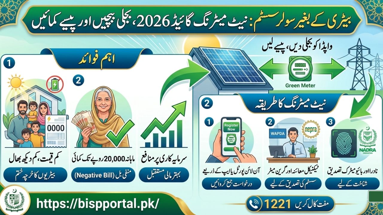 نیٹ میٹرنگ (Net Metering) گائیڈ 2026 بجلی بچائیں نہیں، حکومت کو بیچیں اور پیسے کمائیں!