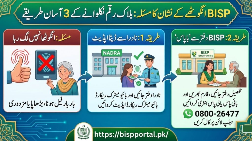 BISP-انگوٹھے-کے-نشان-کا-مسئلہ-بلاک-رقم-نکلوانے-کے-3-آسان-طریقے-2026-اپڈیٹ